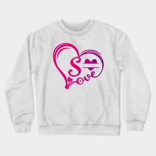 letter s monogram in the shape of love Crewneck Sweatshirt